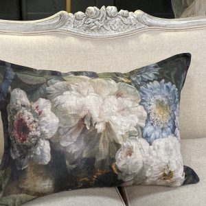Linen Scatter- Blue peony 70x50