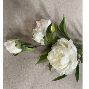 Peony Spray x3 29in White