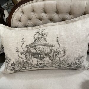 Linen Scatter- Gray Putti  90 x 50cm